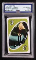 Jason Alexander Signed 2023 Seinfeld UNO Green 3 Playing Card (PSA) at PristineAuction.com