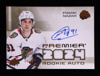 Frank Nazar 2024-25 Upper Deck Premier '24 Premier Rookie Jersey Autographs #PRAFN #14/25 RC at PristineAuction.com