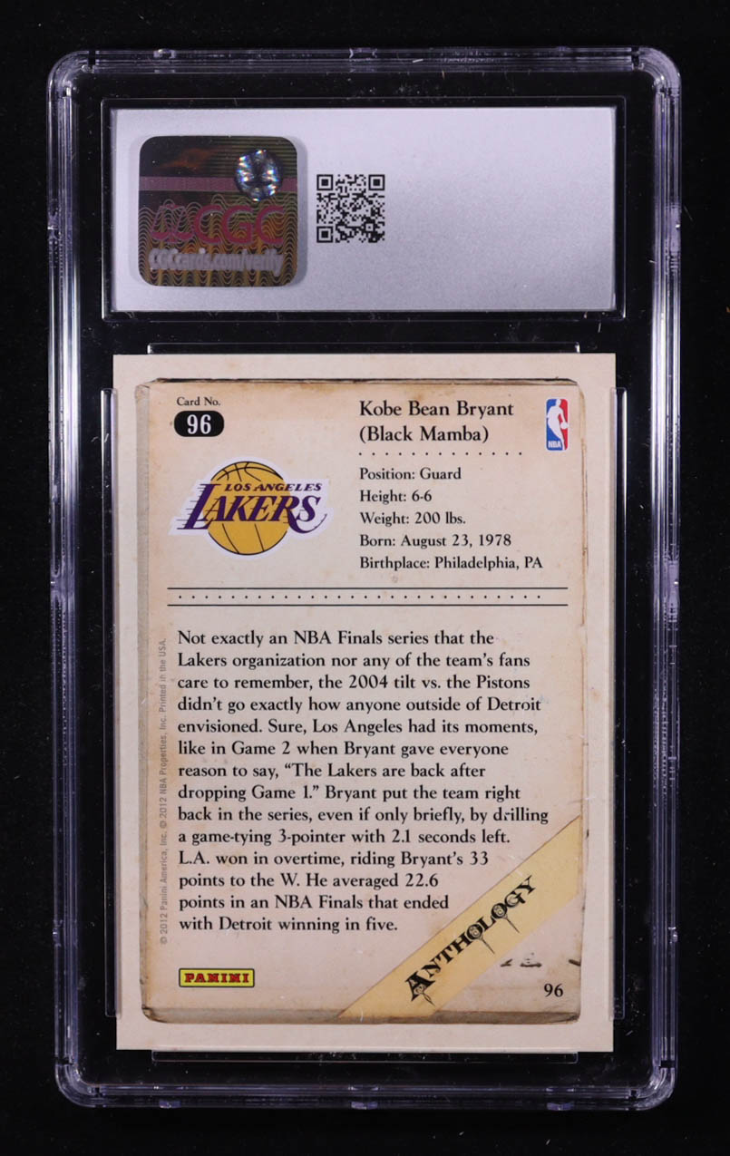 Kobe Bryant 2012-13 Panini Kobe Anthology #96 (CGC 10) at PristineAuction.com Kobe Bryant 2012-13 Panini Kobe Anthology #96 (CGC 10) at PristineAuction.com