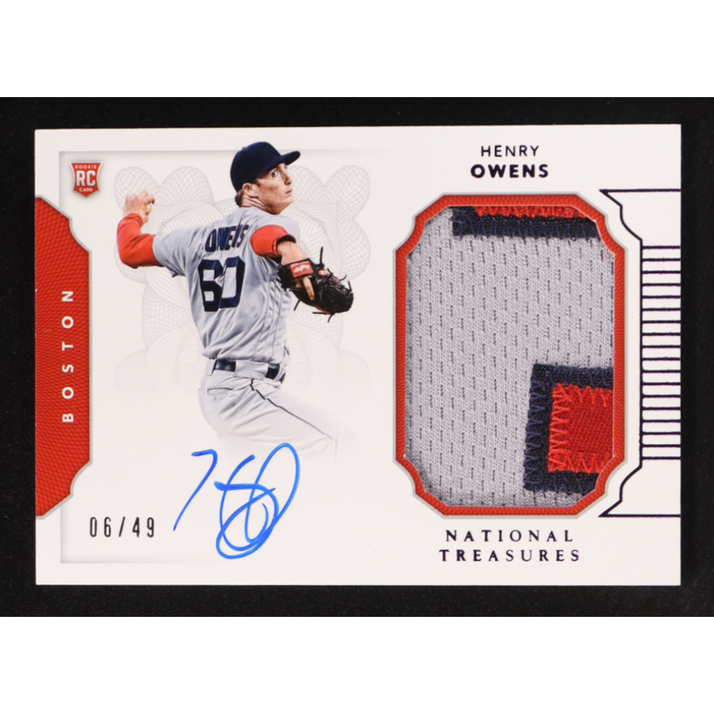 Henry Owens 2016 Panini National Treasures Rookie Material Signatures Purple #169 #06/49 RC at PristineAuction.com