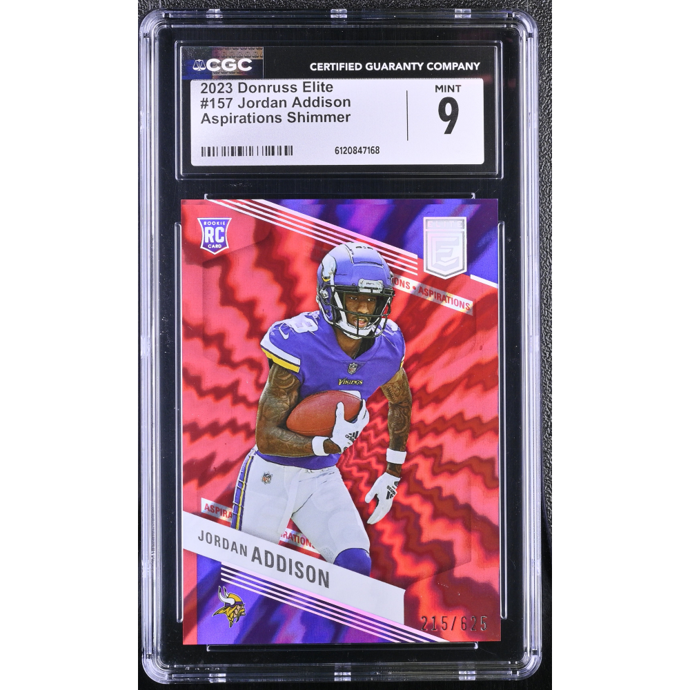 Jordan Addison 2023 Elite Aspirations Shimmer #157 RC #215/325 (CGC 9) at PristineAuction.com