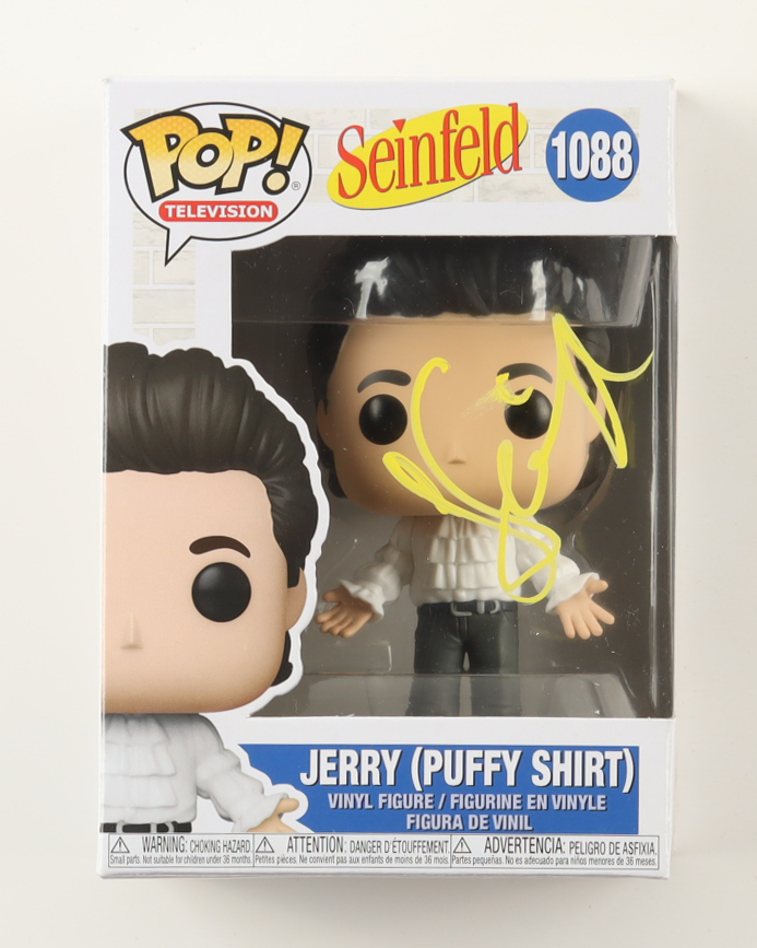 Jerry Seinfeld Signed "Seinfeld" #1088 Jerry (Puffy Shirt) Funko Pop! Vinyl Figure (JSA) at PristineAuction.com Jerry Seinfeld Signed "Seinfeld" #1088 Jerry (Puffy Shirt) Funko Pop! Vinyl Figure (JSA) at PristineAuction.com