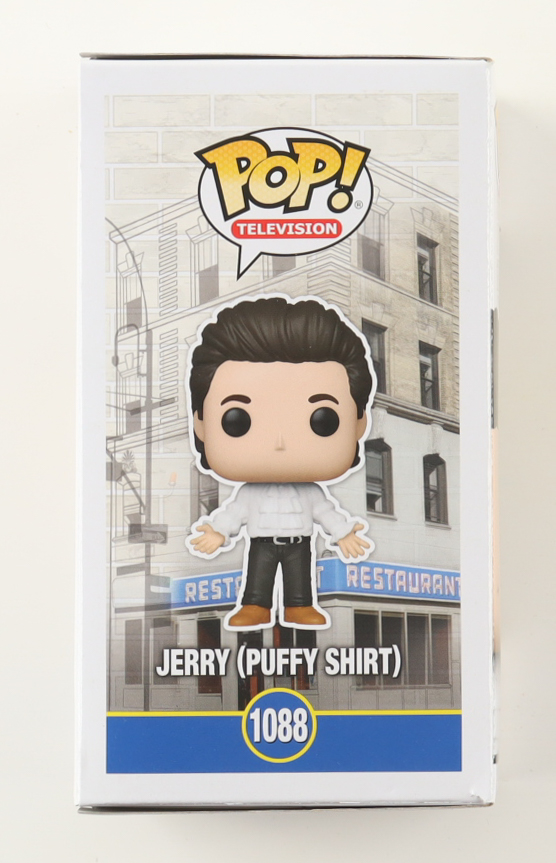 Jerry Seinfeld Signed "Seinfeld" #1088 Jerry (Puffy Shirt) Funko Pop! Vinyl Figure (JSA) at PristineAuction.com Jerry Seinfeld Signed "Seinfeld" #1088 Jerry (Puffy Shirt) Funko Pop! Vinyl Figure (JSA) at PristineAuction.com