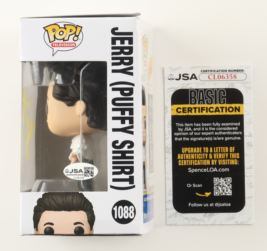 Jerry Seinfeld Signed "Seinfeld" #1088 Jerry (Puffy Shirt) Funko Pop! Vinyl Figure (JSA) at PristineAuction.com Jerry Seinfeld Signed "Seinfeld" #1088 Jerry (Puffy Shirt) Funko Pop! Vinyl Figure (JSA) at PristineAuction.com