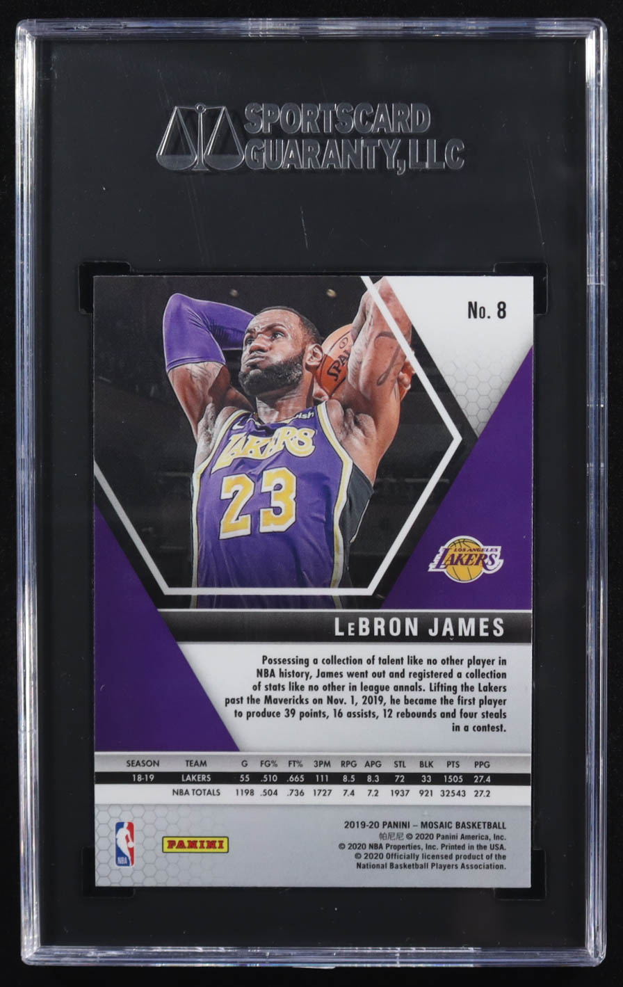LeBron James 2019-20 Panini Mosaic #8 (SGC 9.5) at PristineAuction.com LeBron James 2019-20 Panini Mosaic #8 (SGC 9.5) at PristineAuction.com