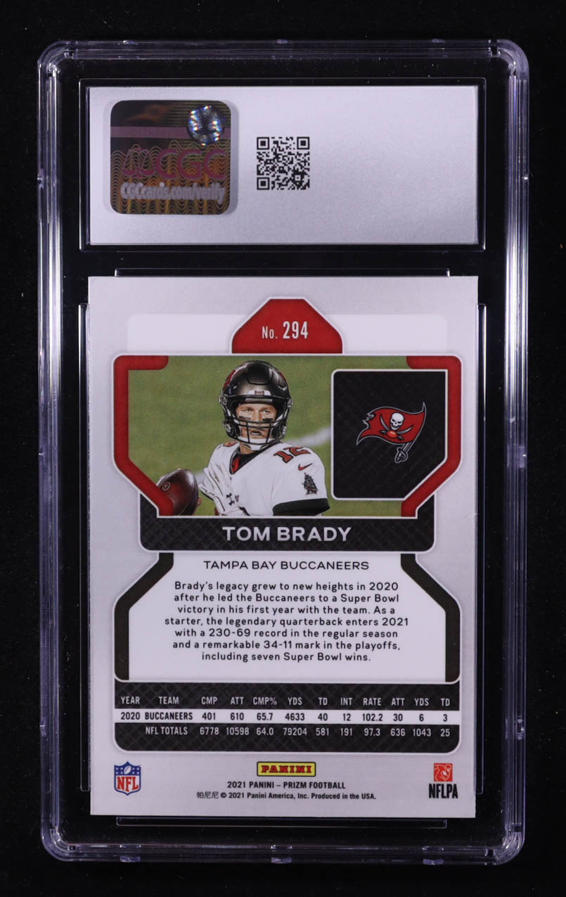 Tom Brady 2021 Panini Prizm #294 (CGC 10) at PristineAuction.com Tom Brady 2021 Panini Prizm #294 (CGC 10) at PristineAuction.com