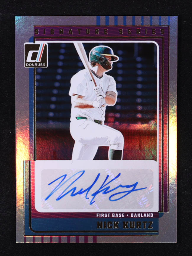 Nick Kurtz 2025 Donruss Signature Series #77 RC at PristineAuction.com Nick Kurtz 2025 Donruss Signature Series #77 RC at PristineAuction.com