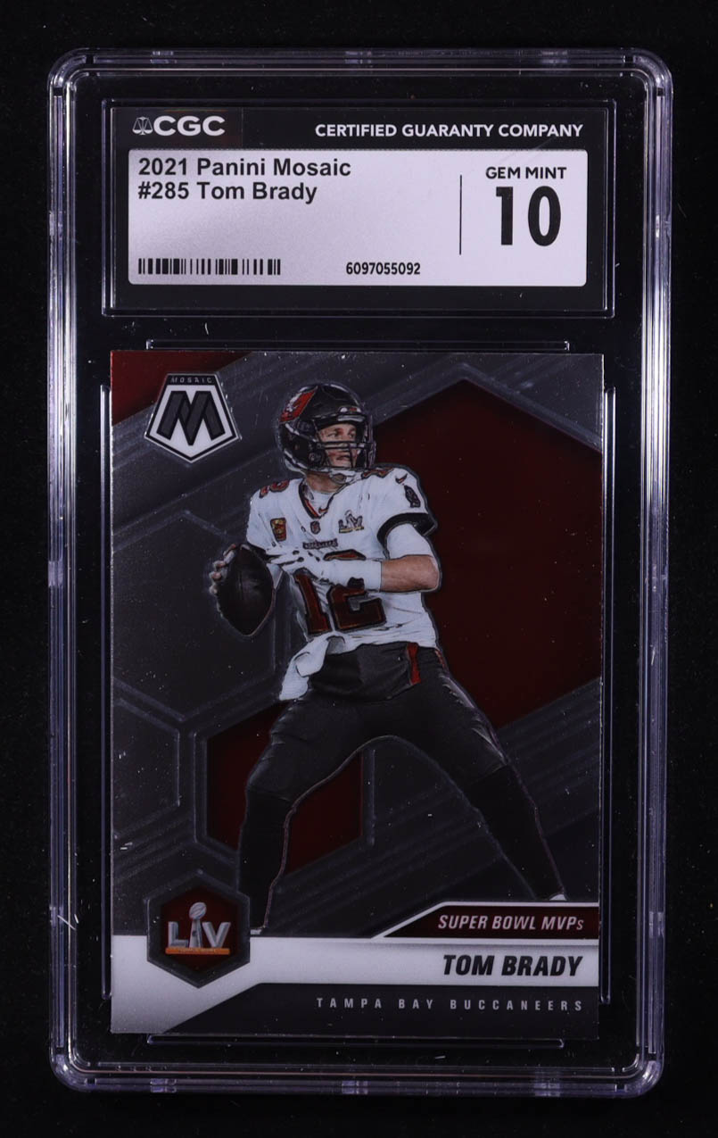 Tom Brady 2021 Panini Mosaic #285 MVP (CGC 10) at PristineAuction.com Tom Brady 2021 Panini Mosaic #285 MVP (CGC 10) at PristineAuction.com
