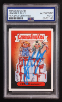 Jennifer Tilly Signed 2019 Garbage Pail Kids Chuck Bouquet Slasher Film Sticker #2a (PSA) at PristineAuction.com