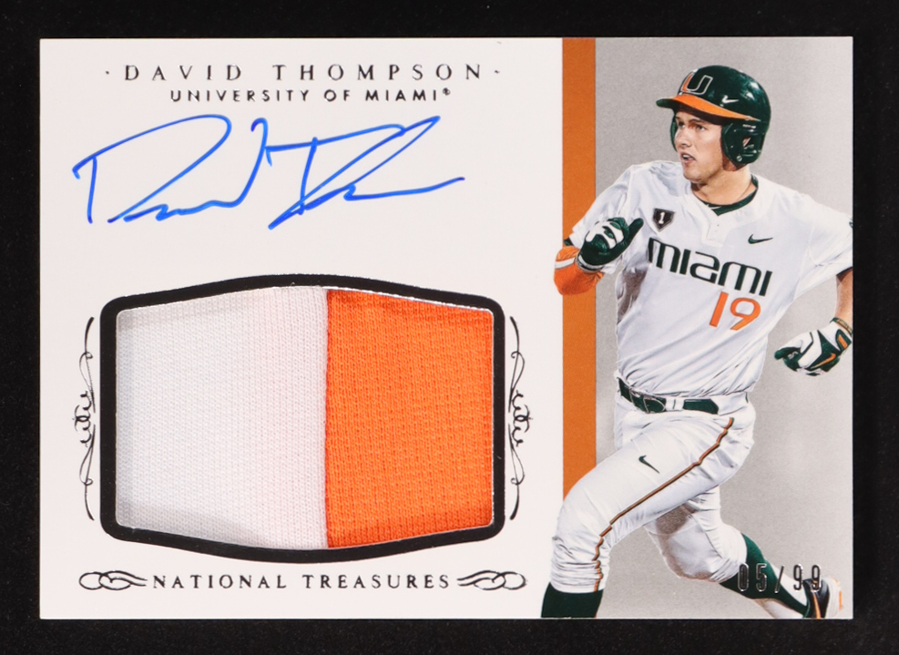 David Thompson 2015 Panini National Treasures Collegiate Multisport Patch Autograph #396 #05/99 at PristineAuction.com David Thompson 2015 Panini National Treasures Collegiate Multisport Patch Autograph #396 #05/99 at PristineAuction.com