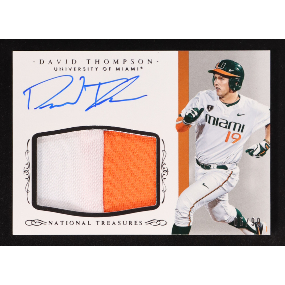 David Thompson 2015 Panini National Treasures Collegiate Multisport Patch Autograph #396 #05/99 at PristineAuction.com