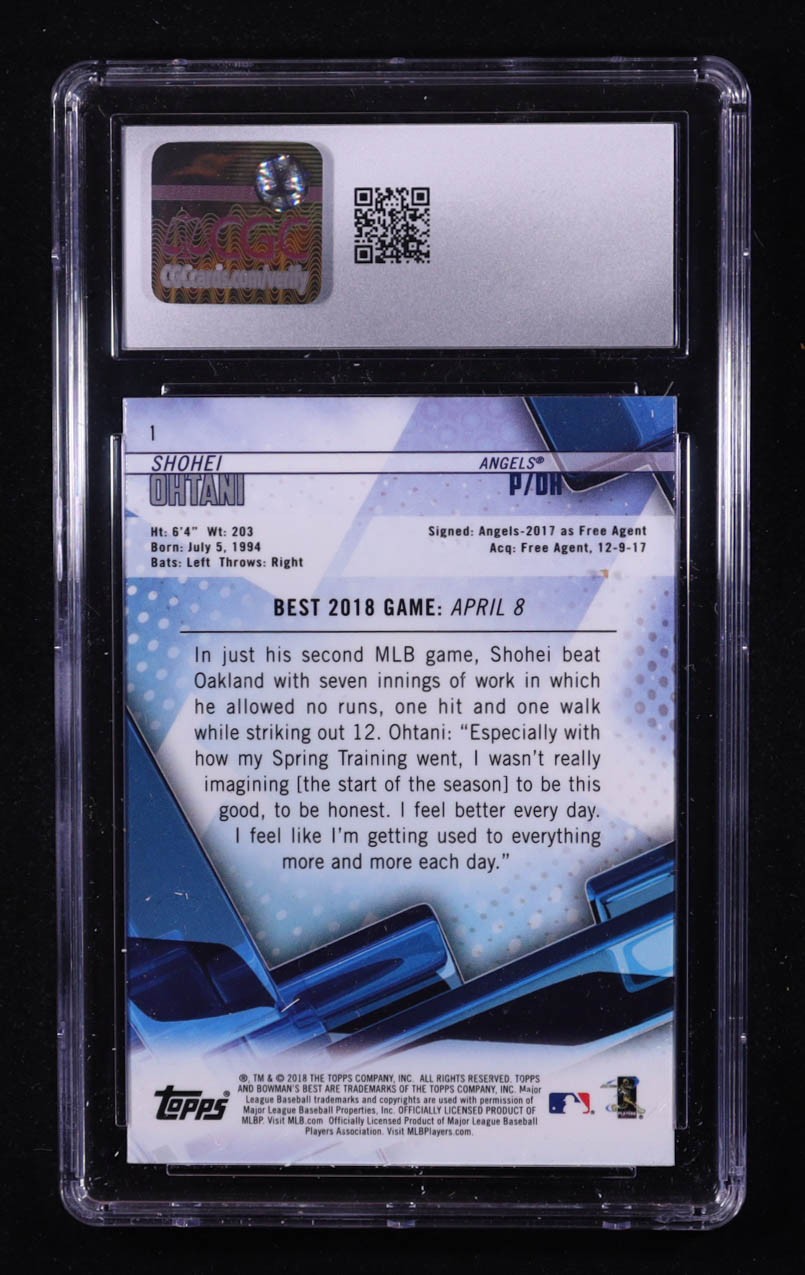 Shohei Ohtani 2018 Bowman's Best #1 RC (CGC 10) at PristineAuction.com Shohei Ohtani 2018 Bowman's Best #1 RC (CGC 10) at PristineAuction.com