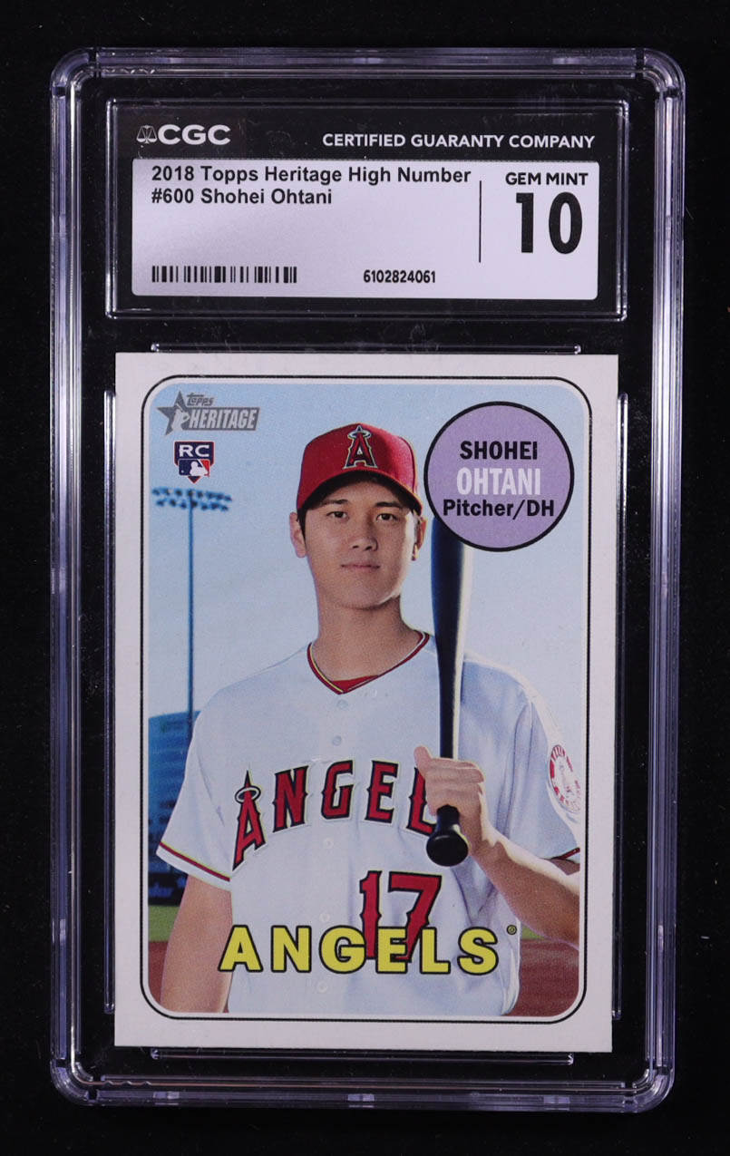 Shohei Ohtani 2018 Topps Heritage #600 RC (CGC 10) at PristineAuction.com Shohei Ohtani 2018 Topps Heritage #600 RC (CGC 10) at PristineAuction.com