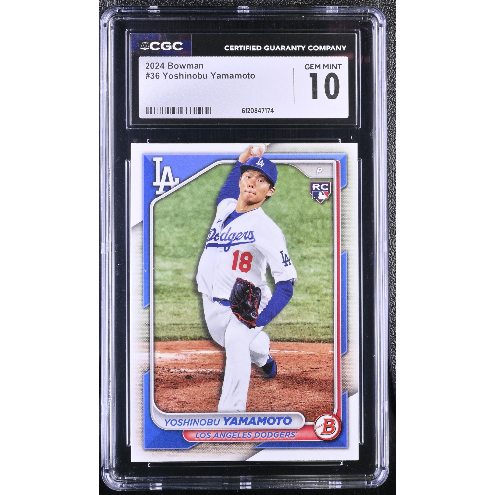 Yoshinobu Yamamoto 2024 Bowman #36 RC (CGC 10) at PristineAuction.com