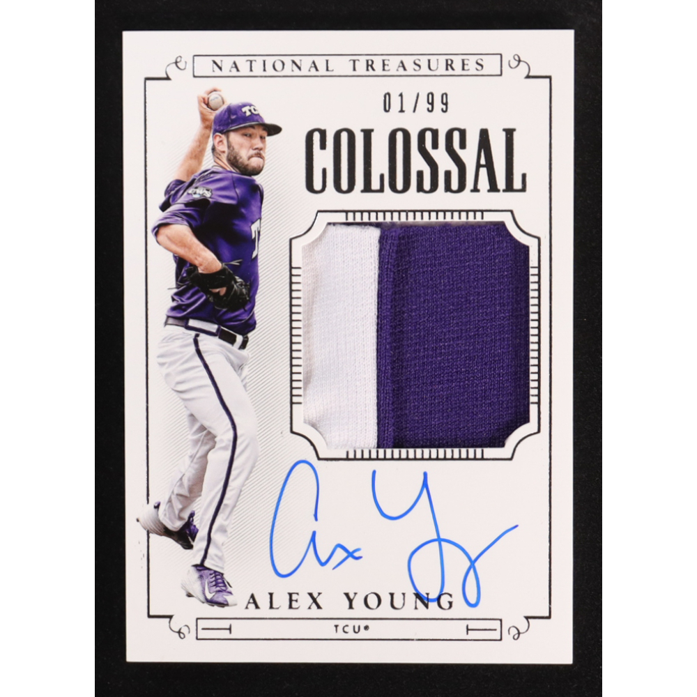 Alex Young 2015 Panini National Treasures Collegiate Multisport Colossal Materials Signatures #383 #01/99 at PristineAuction.com