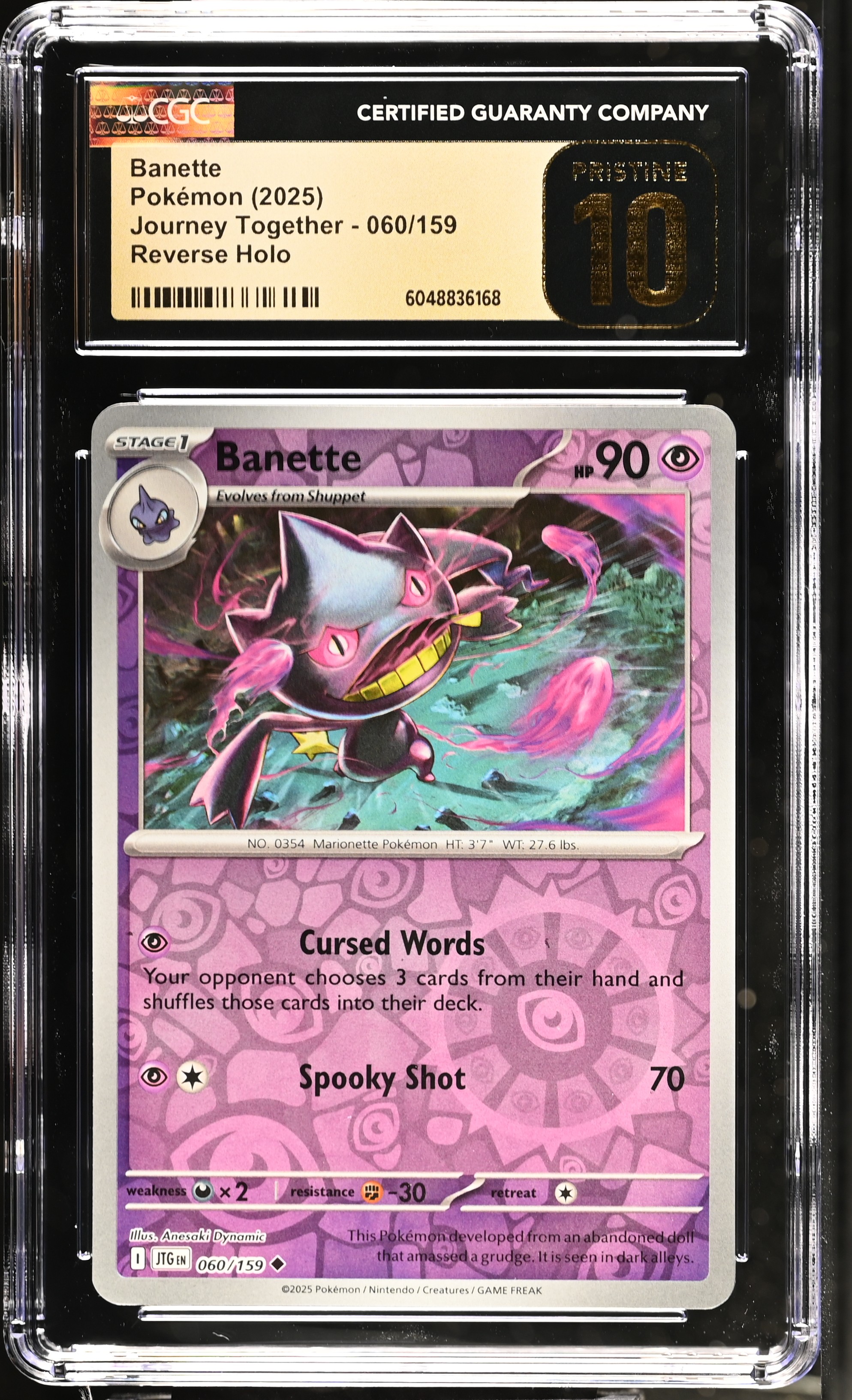 Banette 2025 Pokemon Journey Together #060/159 (CGC PRISTINE 10 | Black Label) at PristineAuction.com Banette 2025 Pokemon Journey Together #060/159 (CGC PRISTINE 10 | Black Label) at PristineAuction.com