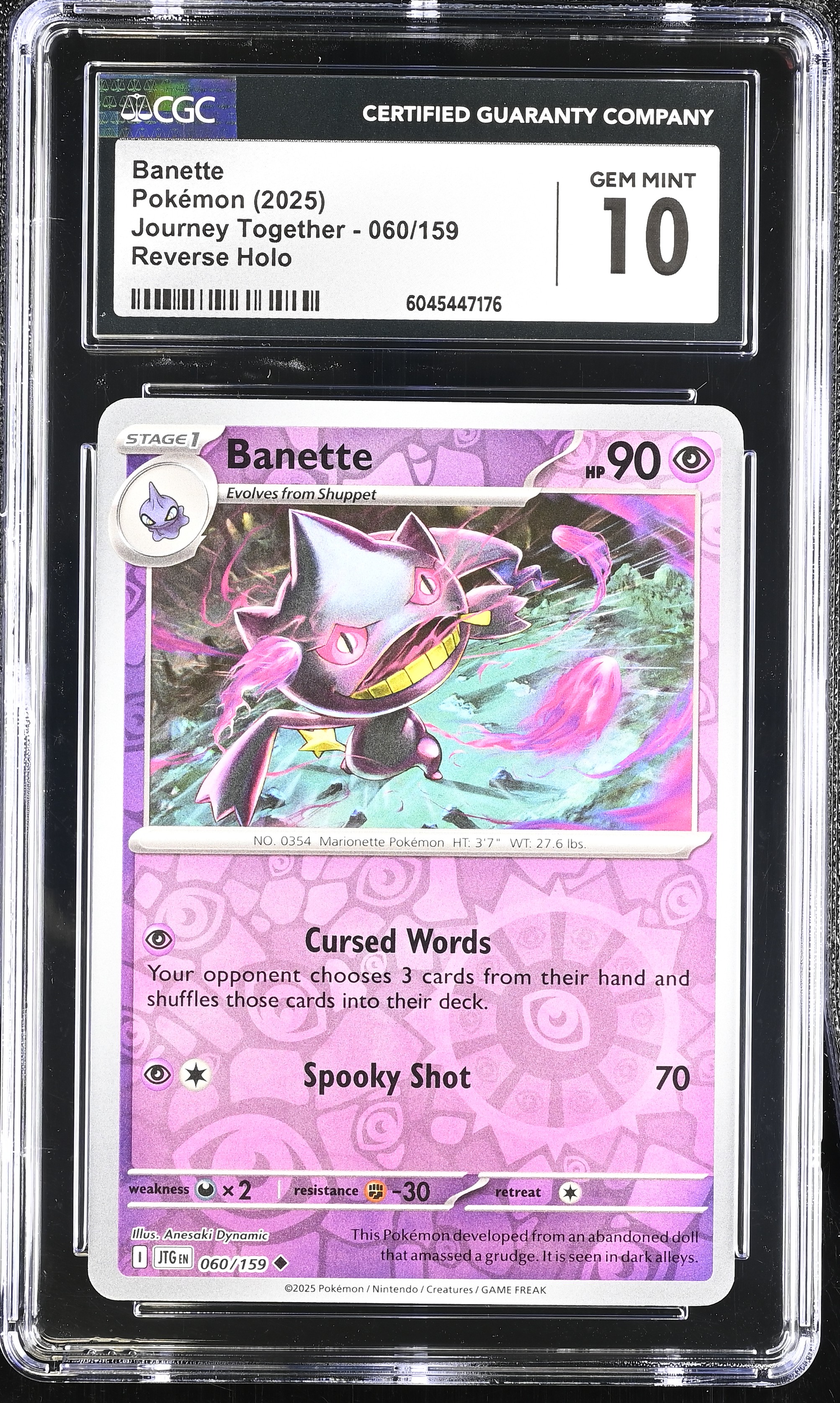 Banette 2025 Pokemon Journey Together #060/159 (CGC 10) at PristineAuction.com Banette 2025 Pokemon Journey Together #060/159 (CGC 10) at PristineAuction.com