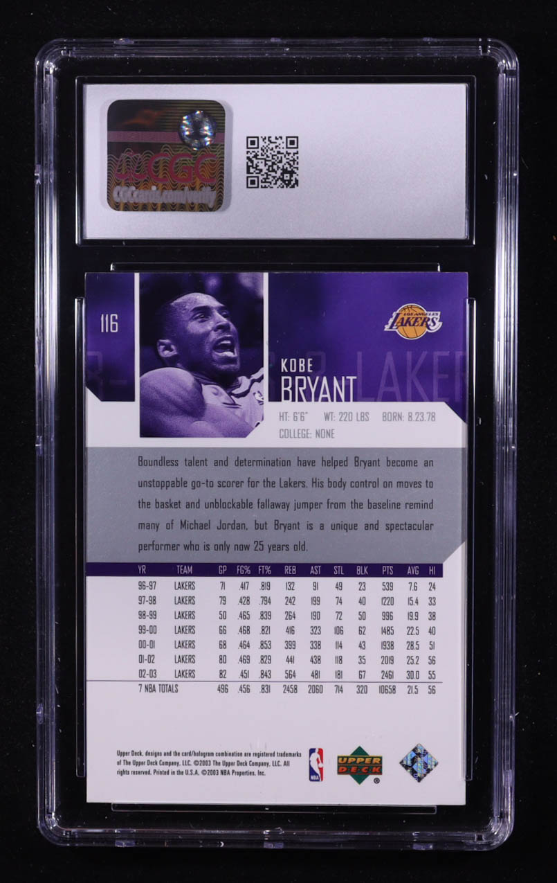 Kobe Bryant 2003-04 Upper Deck #116 (CGC 9) at PristineAuction.com Kobe Bryant 2003-04 Upper Deck #116 (CGC 9) at PristineAuction.com