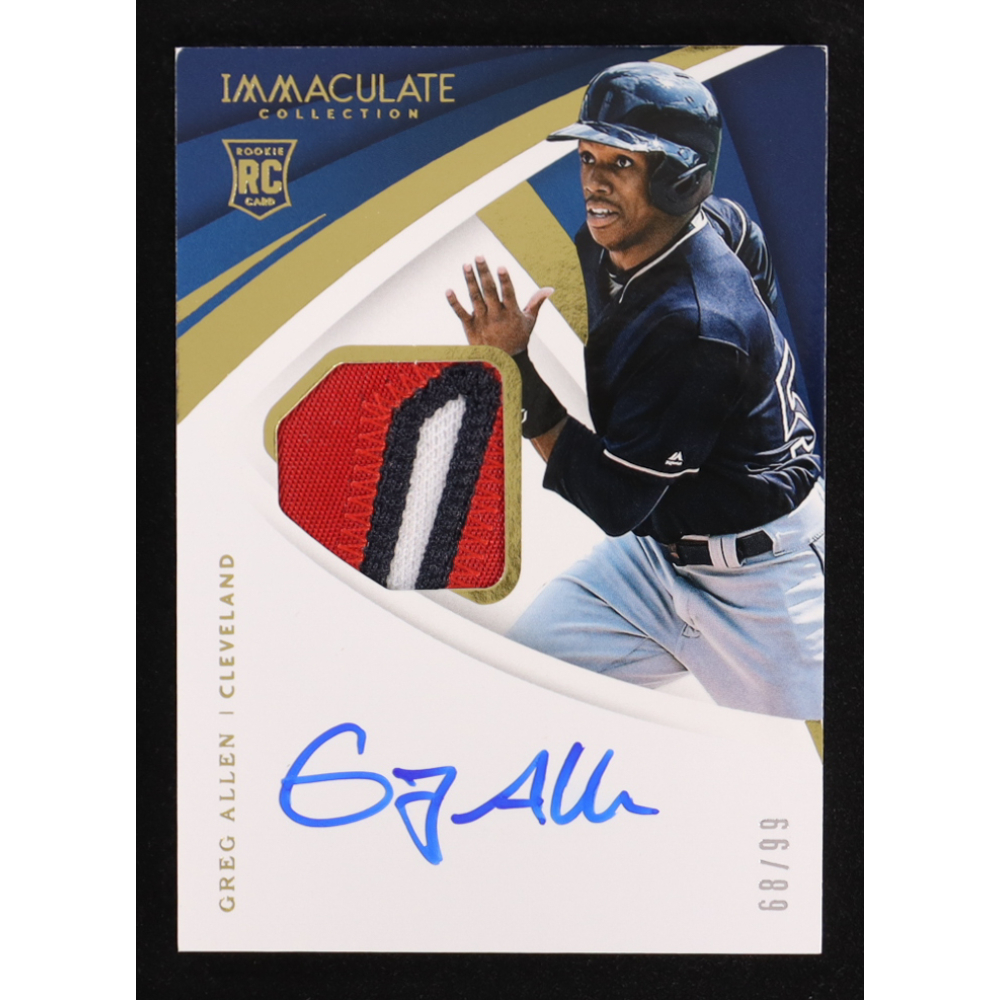 Greg Allen 2018 Immaculate Collection Patch Autograph #13 #68/99 RC at PristineAuction.com