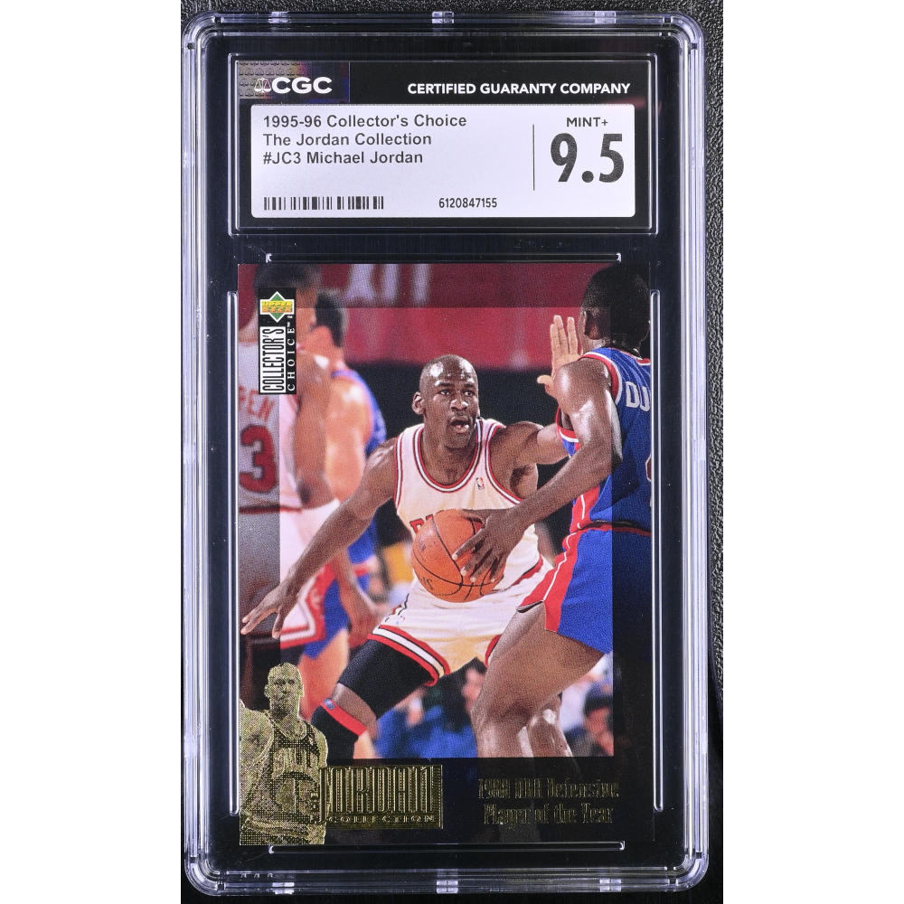 Michael Jordan 1995-96 Collector's Choice Jordan Collection 1988 NBA Defensive POY #JC3 (CGC 9.5) at PristineAuction.com