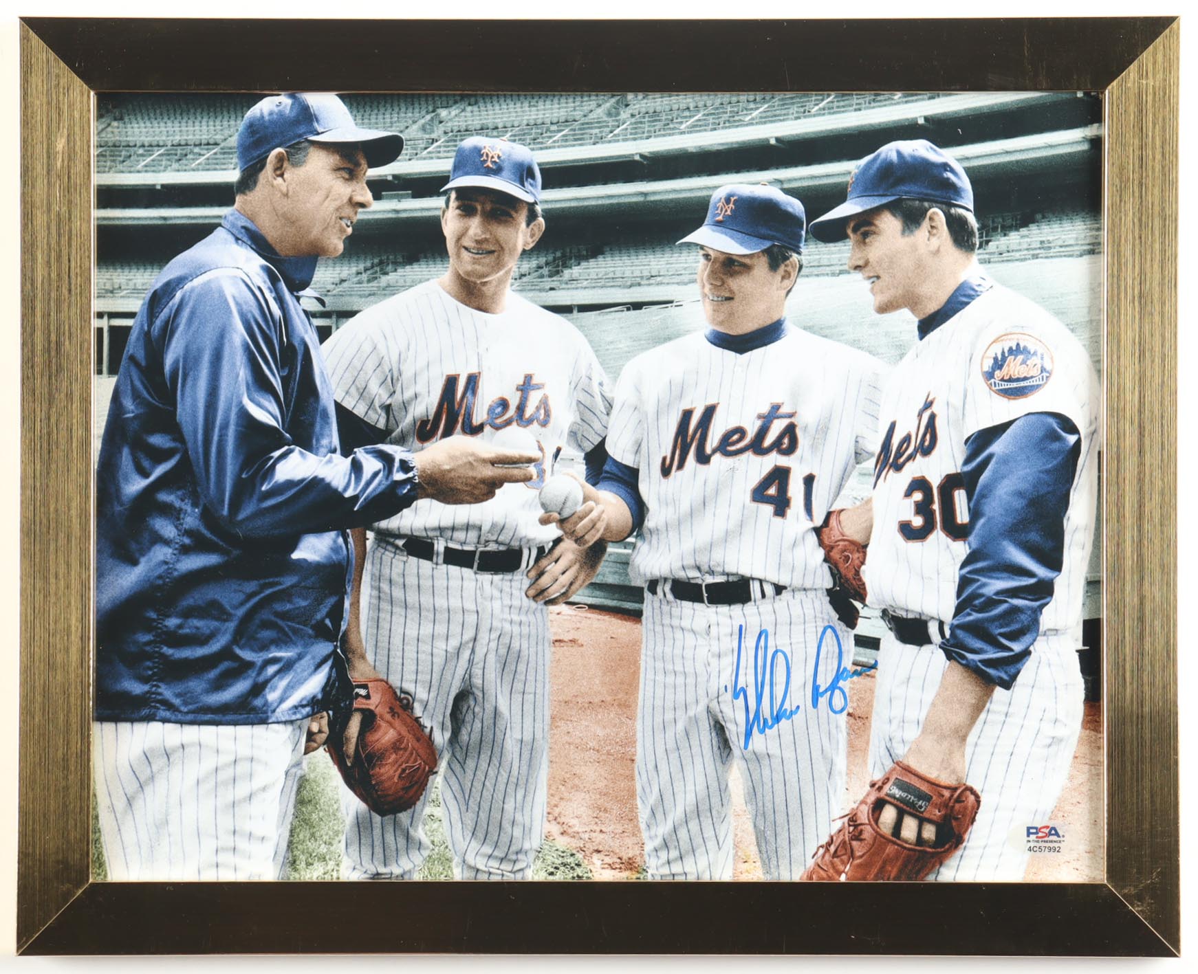 Nolan Ryan Signed Mets Custom Framed Photo Display (PSA) at PristineAuction.com Nolan Ryan Signed Mets Custom Framed Photo Display (PSA) at PristineAuction.com