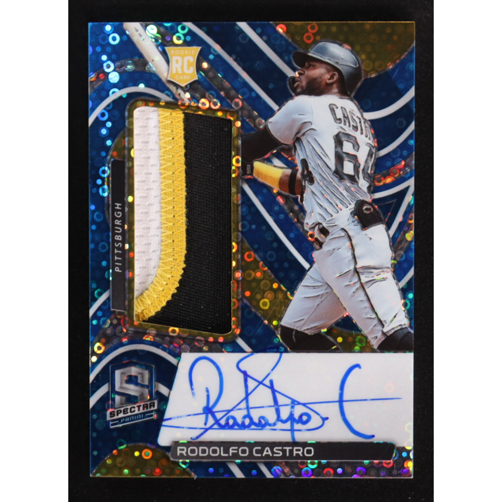 Rodolfo Castro 2022 Panini Chronicles Spectra Patch Autograph Neon Blue #158 #94/99 RC at PristineAuction.com