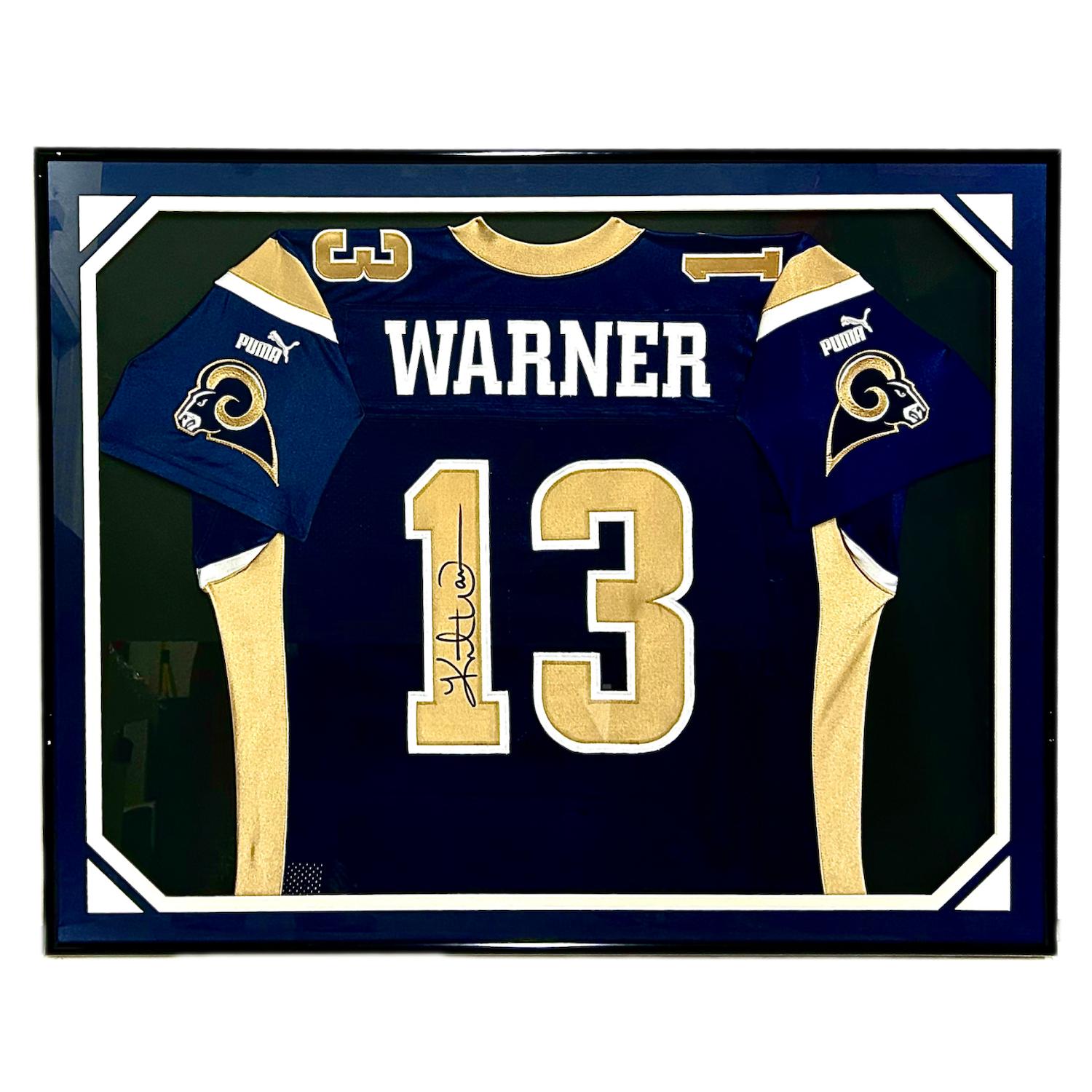Kurt Warner Signed Custom Framed Jersey Display (NSD) at PristineAuction.com Kurt Warner Signed Custom Framed Jersey Display (NSD) at PristineAuction.com