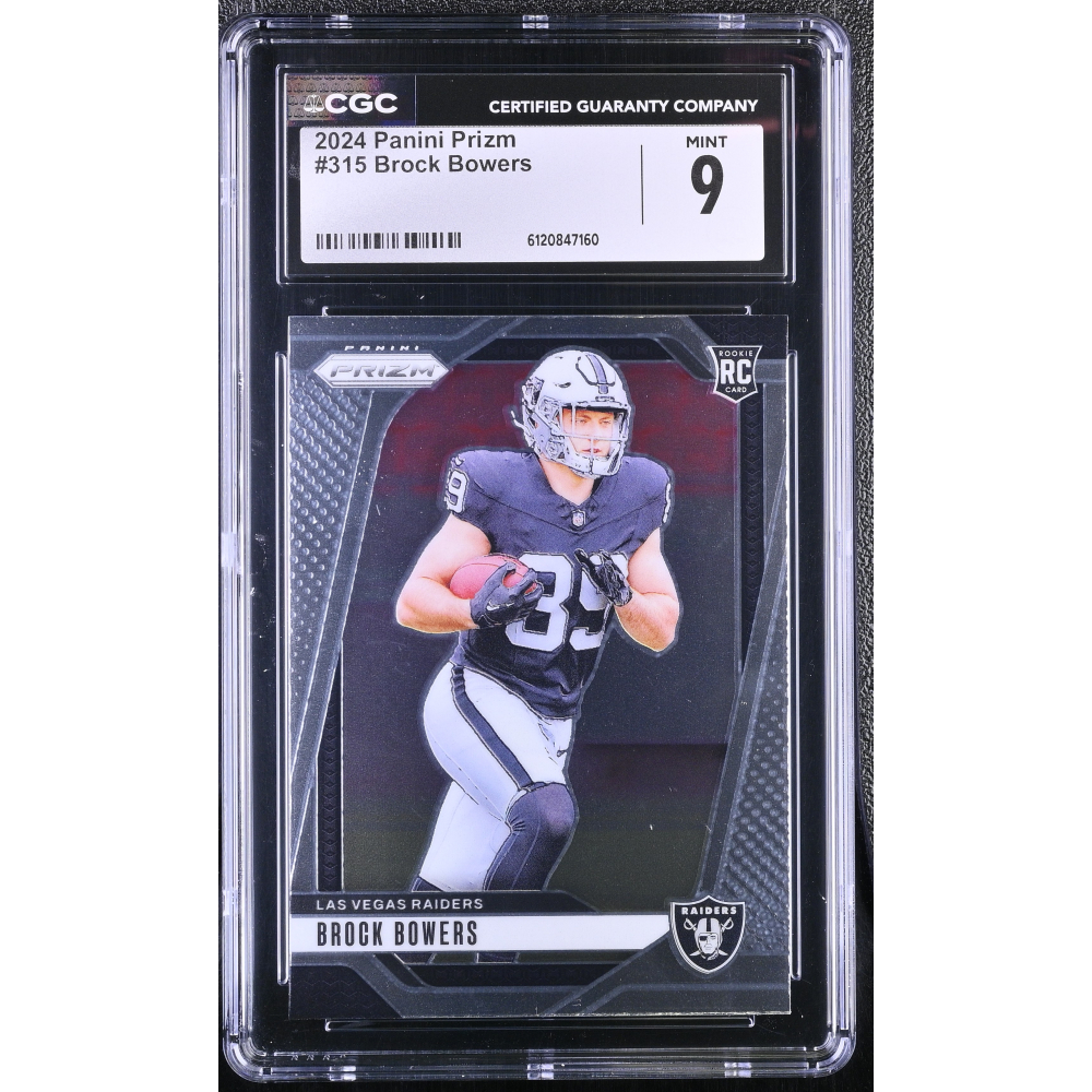 Brock Bowers 2024 Panini Prizm #315 RC (CGC 9) at PristineAuction.com