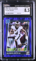 DeVonta Smith 2021 Donruss Optic Purple Shock #205 RC (CGC 8.5) at PristineAuction.com