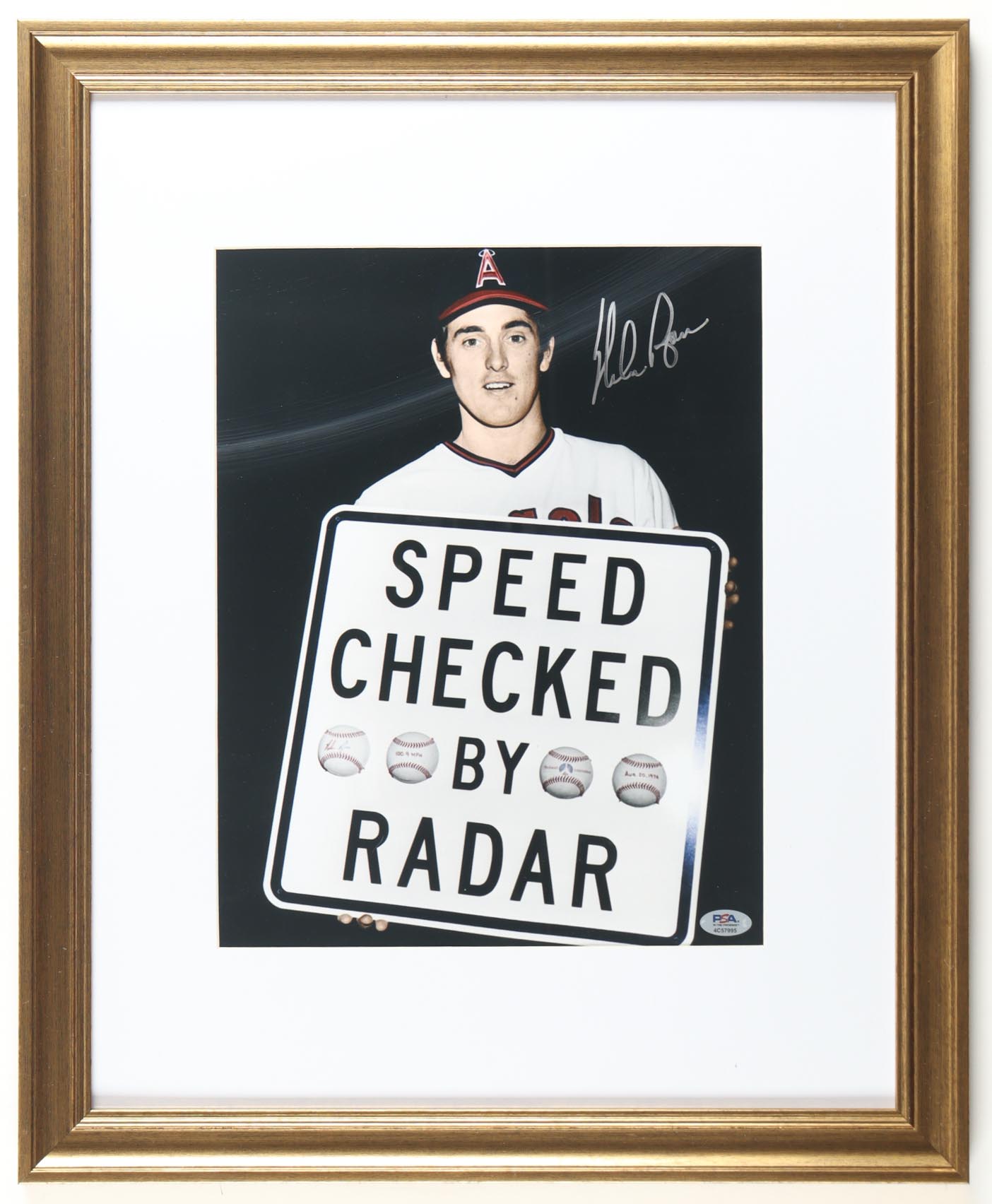 Nolan Ryan Signed Angels Custom Framed Photo Display (PSA) at PristineAuction.com Nolan Ryan Signed Angels Custom Framed Photo Display (PSA) at PristineAuction.com