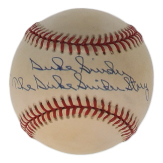 Duke Snider Signed ONL Baseball Inscribed "The Duke Snider Story" (JSA) at PristineAuction.com Duke Snider Signed ONL Baseball Inscribed "The Duke Snider Story" (JSA) at PristineAuction.com