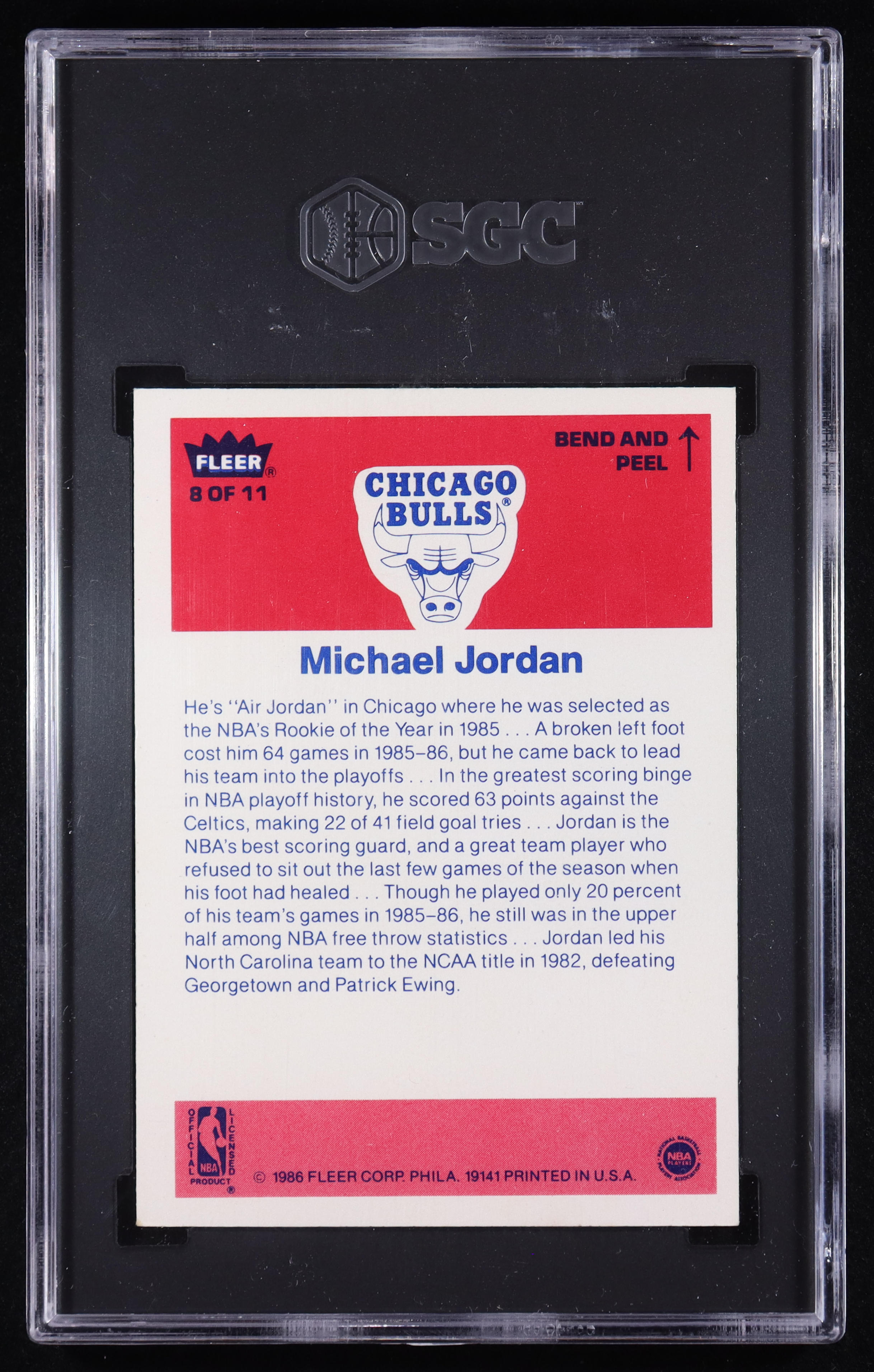 Michael Jordan 1986-87 Fleer Stickers #8 RC (SGC 6.5) at PristineAuction.com Michael Jordan 1986-87 Fleer Stickers #8 RC (SGC 6.5) at PristineAuction.com