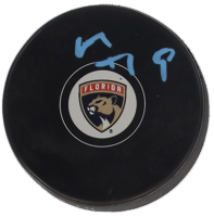 Matthew Tkachuk Signed Panthers Logo Hockey Puck (JSA) at PristineAuction.com