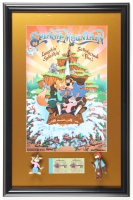 Walt Disney World "Splash Mountain" Custom Framed Art Print Display with Ticket Book & (2) Retired Figurines at PristineAuction.com