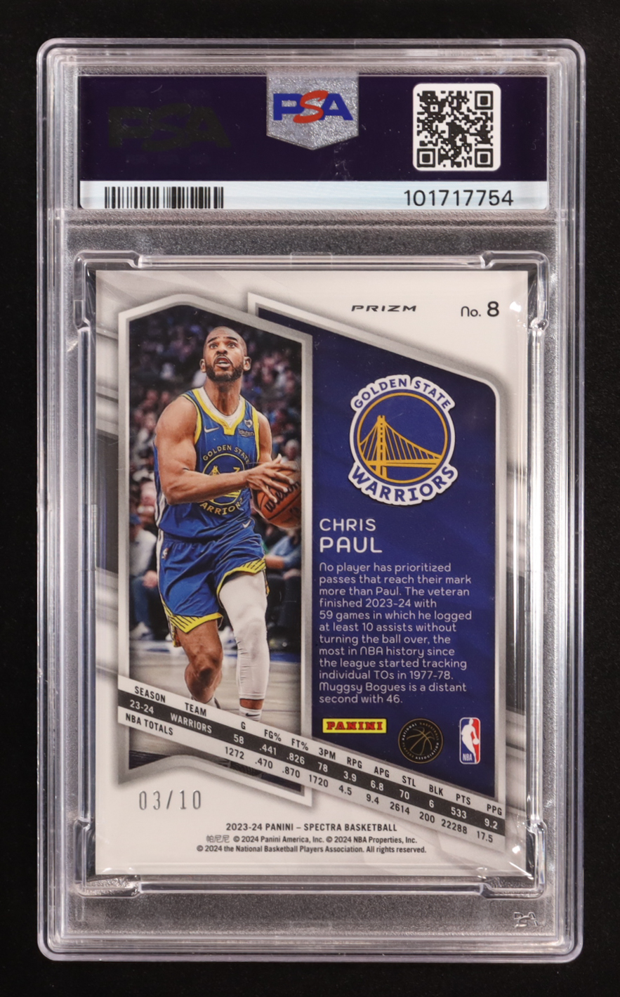 Chris Paul 2023-24 Panini Spectra Gold #8 #03/10 (PSA 10) at PristineAuction.com Chris Paul 2023-24 Panini Spectra Gold #8 #03/10 (PSA 10) at PristineAuction.com