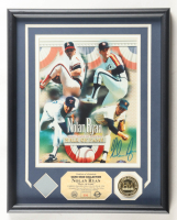 Nolan Ryan Signed LE Hall of Fame Custom Framed Photo Display With Game-Used Jersey Swatch & 24Kt Gold Overlay Medallion (Highland Mint & Ryan) at PristineAuction.com
