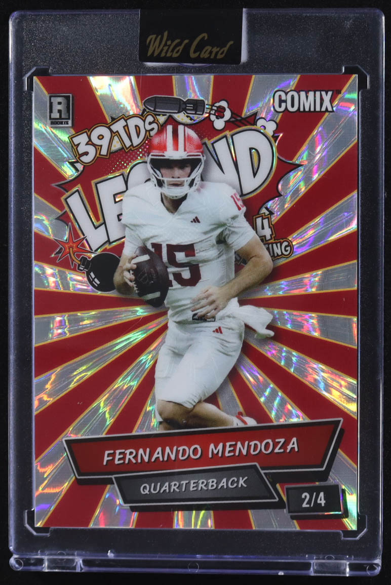 Fernando Mendoza 2025 Wild Card Comix Legend #FM011 #2/4 RC at PristineAuction.com Fernando Mendoza 2025 Wild Card Comix Legend #FM011 #2/4 RC at PristineAuction.com