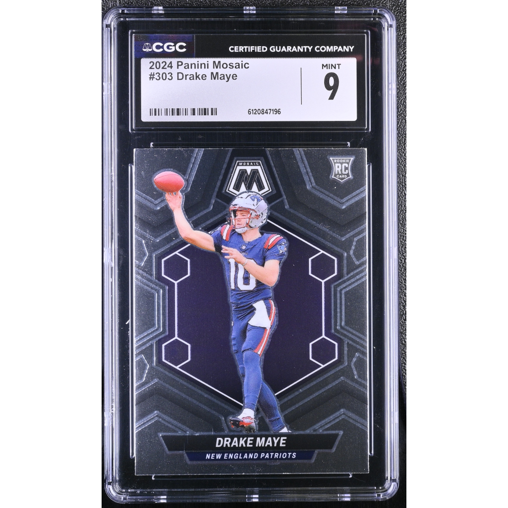 Drake Maye 2024 Panini Mosaic #303 RC (CGC 9) at PristineAuction.com