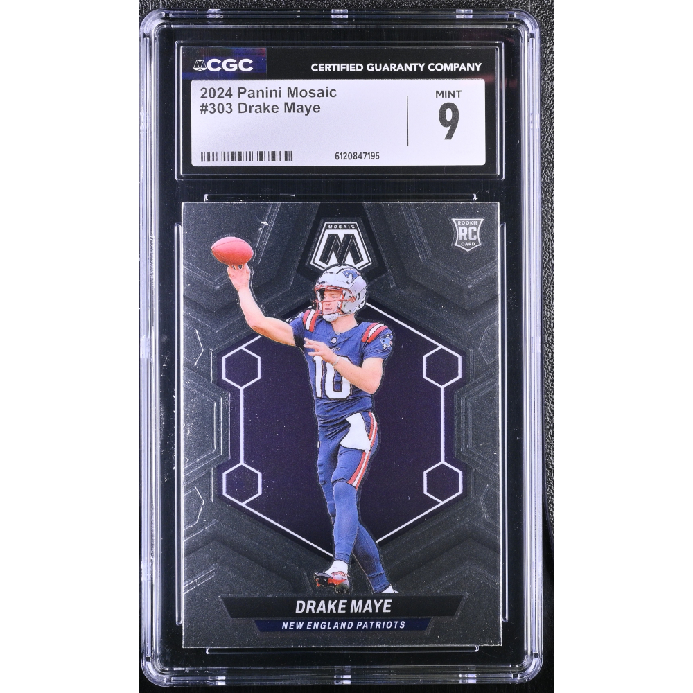 Drake Maye 2024 Panini Mosaic #303 RC (CGC 9) at PristineAuction.com