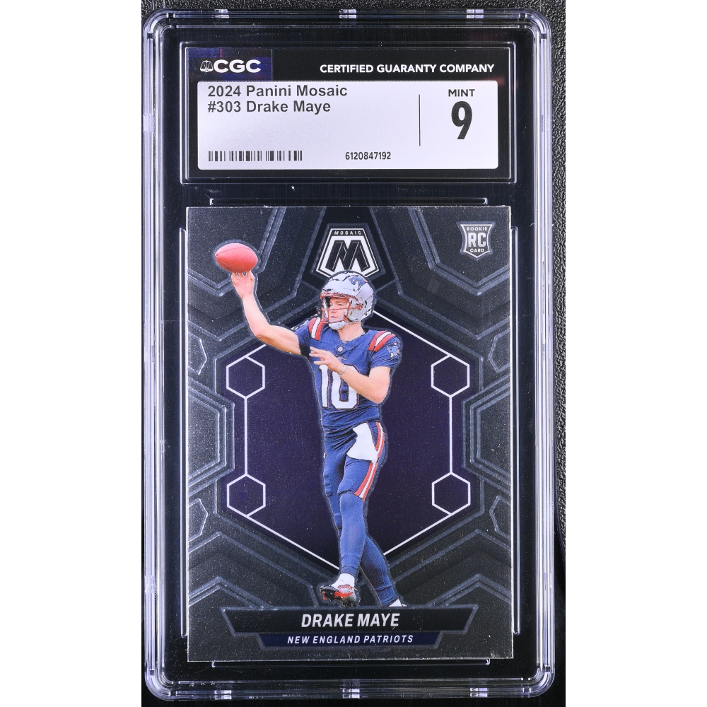 Drake Maye 2024 Panini Mosaic #303 RC (CGC 9) at PristineAuction.com