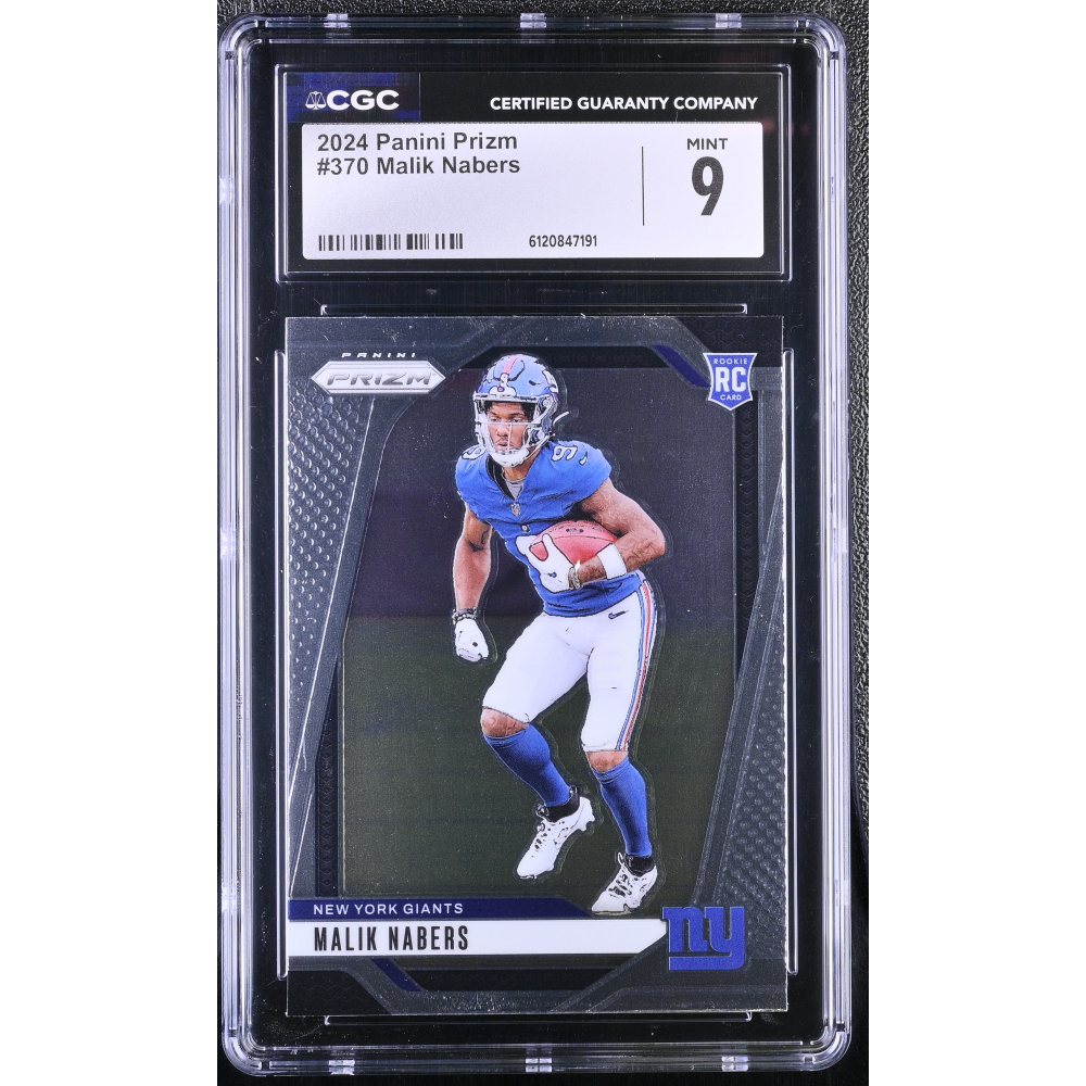 Malik Nabers 2024 Panini Prizm #370 RC (CGC 9) at PristineAuction.com