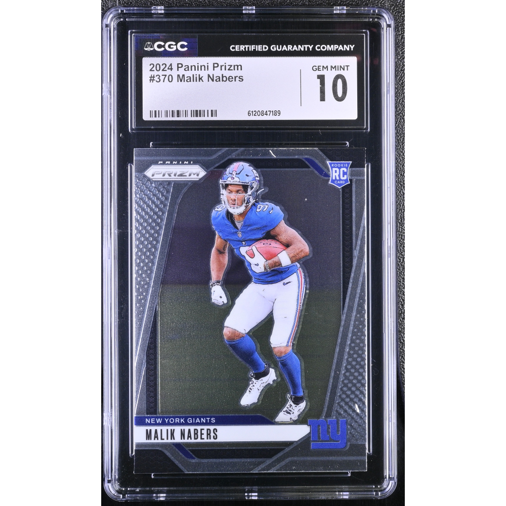 Malik Nabers 2024 Panini Prizm #370 RC (CGC 10) at PristineAuction.com