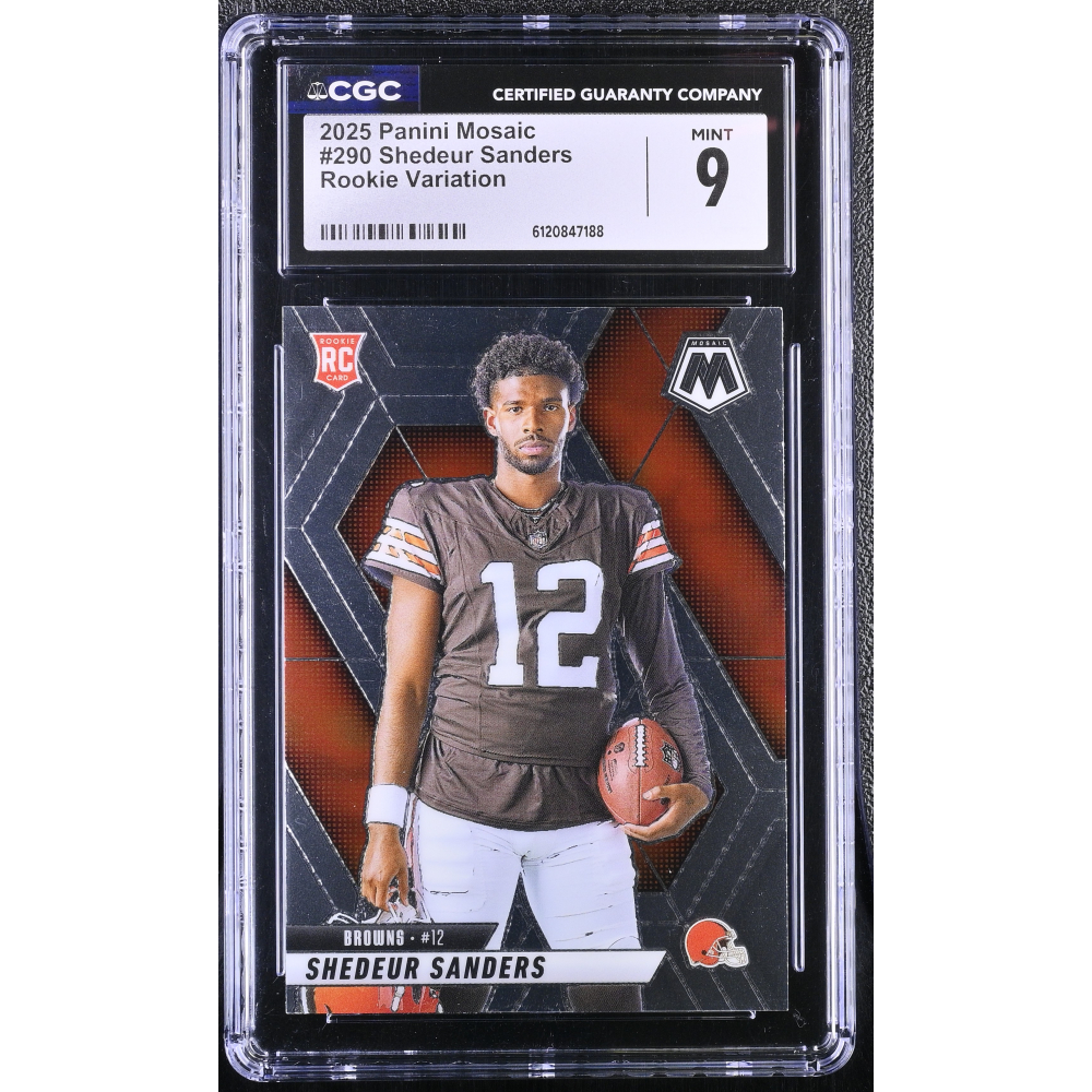 Shedeur Sanders 2025 Panini Mosaic #290 VAR RC (CGC 9) at PristineAuction.com