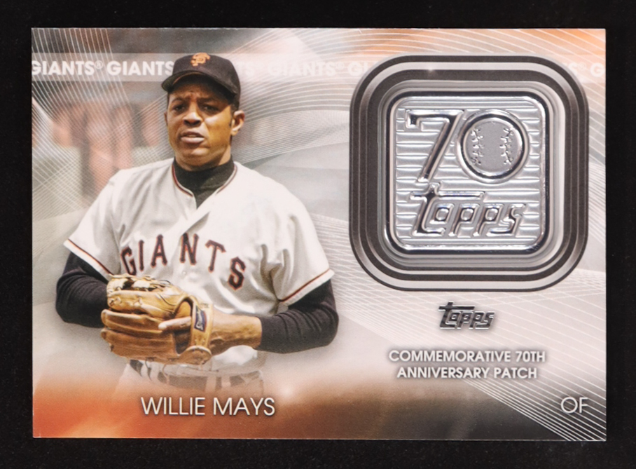 Willie Mays 2021 Topps 70th Anniversary Commemorative Logo Patches #70LPWM at PristineAuction.com Willie Mays 2021 Topps 70th Anniversary Commemorative Logo Patches #70LPWM at PristineAuction.com