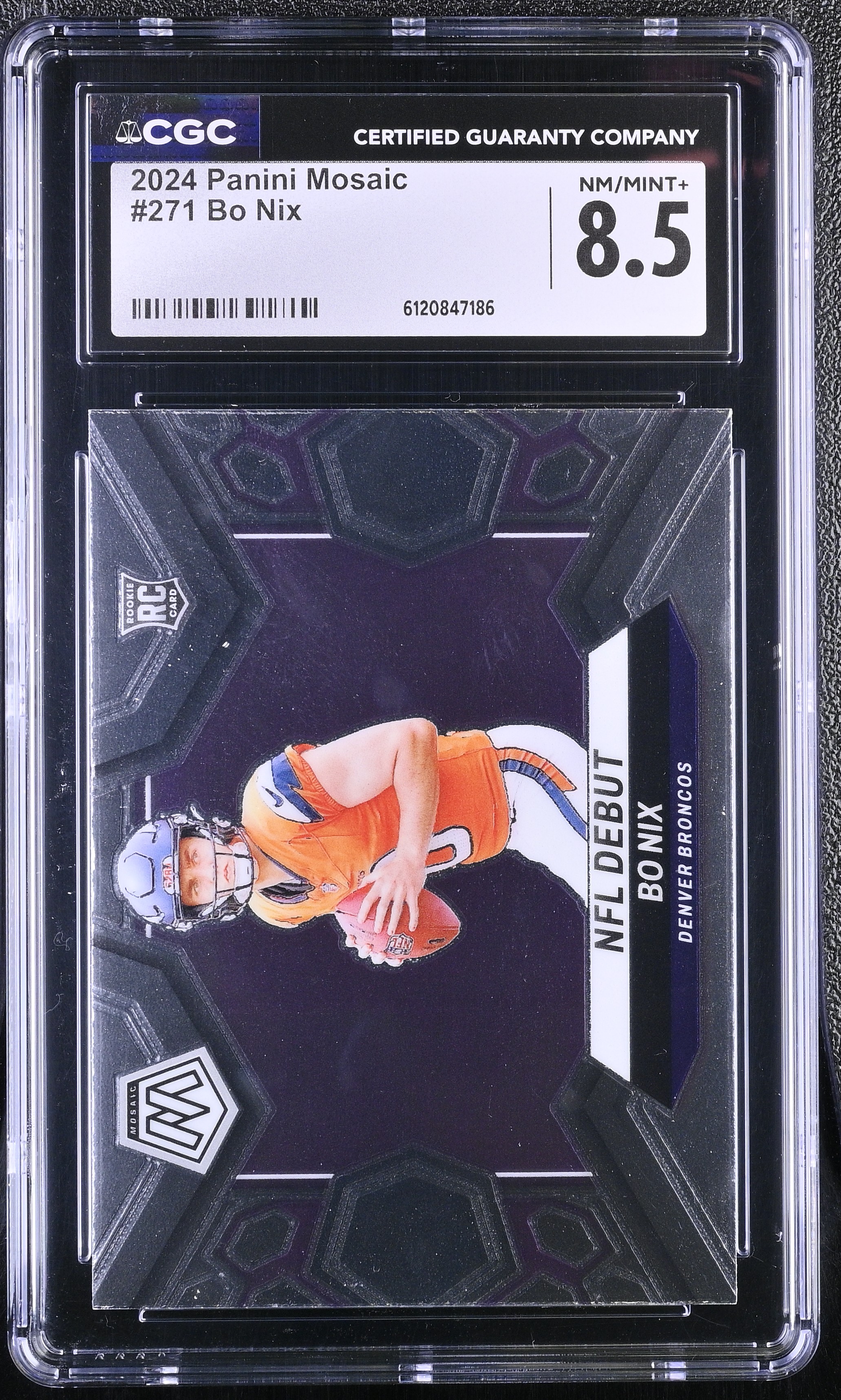 Bo Nix 2024 Panini Mosaic #271 DEB RC (CGC 8.5) at PristineAuction.com Bo Nix 2024 Panini Mosaic #271 DEB RC (CGC 8.5) at PristineAuction.com