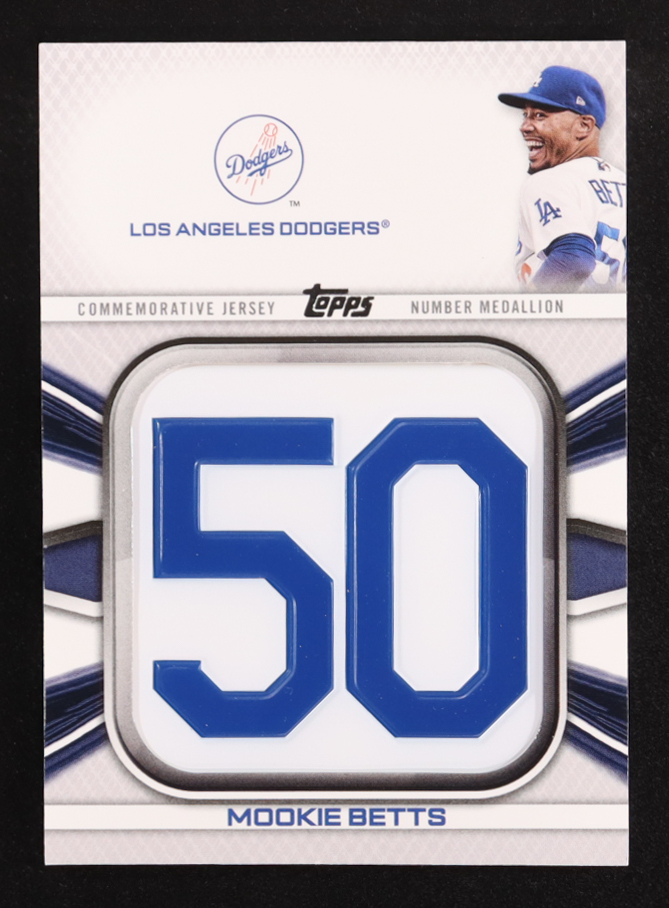 Mookie Betts 2022 Topps Commemorative Player Jersey Number Medallions #JNMMB at PristineAuction.com Mookie Betts 2022 Topps Commemorative Player Jersey Number Medallions #JNMMB at PristineAuction.com