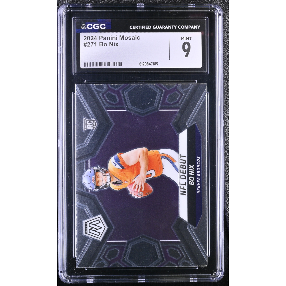 Bo Nix 2024 Panini Mosaic #271 DEB RC (CGC 9) at PristineAuction.com