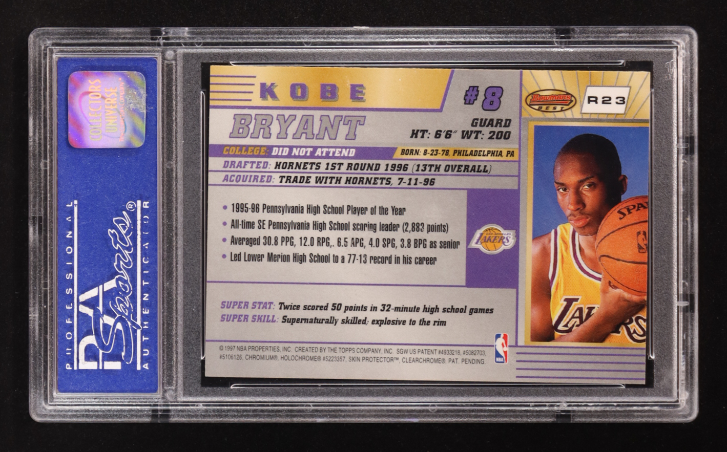 Kobe Bryant 1996-97 Bowman's Best #R23 RC (PSA 9) at PristineAuction.com Kobe Bryant 1996-97 Bowman's Best #R23 RC (PSA 9) at PristineAuction.com