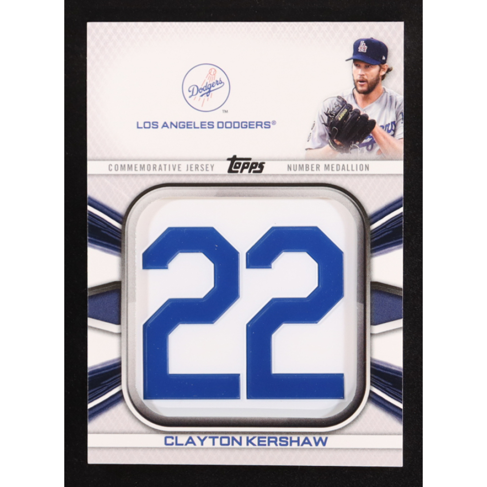 Clayton Kershaw 2022 Topps Commemorative Player Jersey Number Medallions #JNMCK at PristineAuction.com