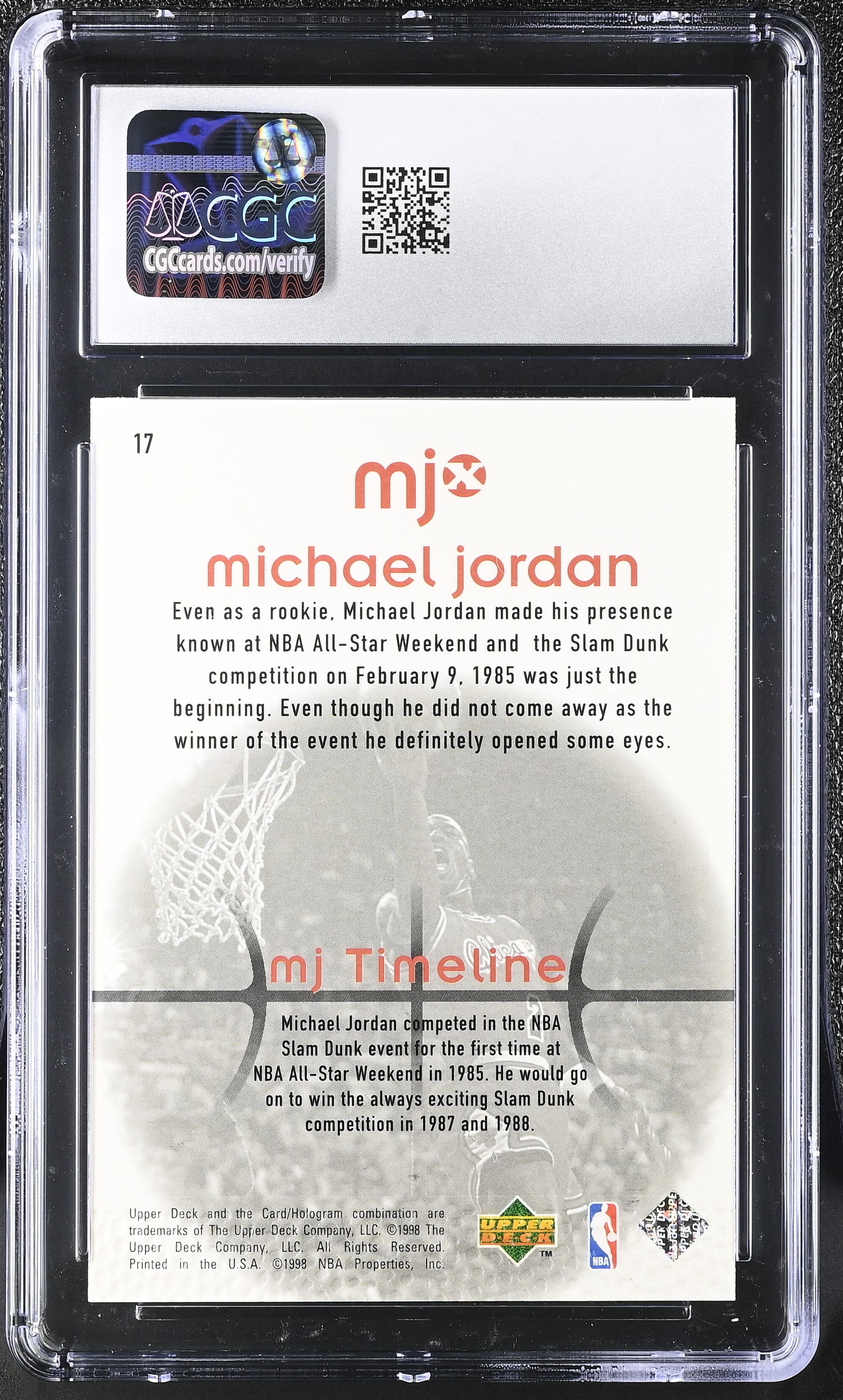 Michael Jordan 1998 Upper Deck MJx #17 (CGC 9.5) at PristineAuction.com Michael Jordan 1998 Upper Deck MJx #17 (CGC 9.5) at PristineAuction.com